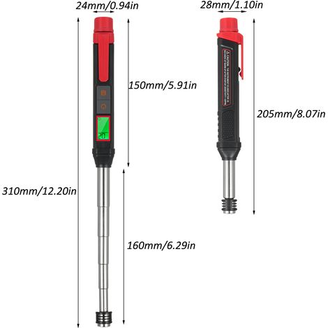 Rilevatore di fughe di gas a penna estensibile HABOTEST HT56 Pro con allarmi acustici e visivi, altamente sensibile per individuare fonti di gas combustibili come metano, acetone, acetilene, alcol e p (1/5)