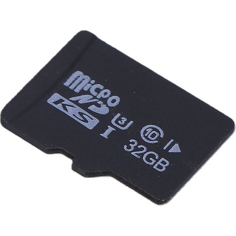 Carte mémoire TF haute vitesse : lecture jusqu'à 80 Mo/s, écriture jusqu'à 30 Mo/s. Carte mémoire Mini U3 de 32 Go pour caméras d'action embarquées. Idéale pour les caméras de voiture. (1/5)