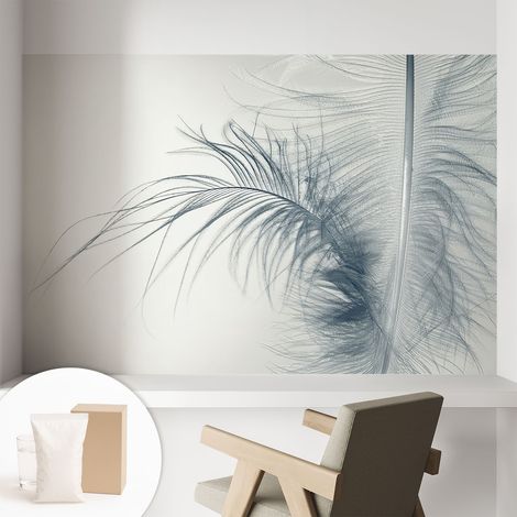 Fototapete - Tapete Vliestapete mit Kleber - Wandtapete Moderne Wandbild Schlafzimmer Wohnzimmer Zarte Feder 104x70 cm (1/5)