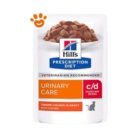 Hills Pet Nutrition Prescription Diet c/d Urinary Care Multicare con Pollo - Bustina 85 Gr - Cibo Umido Gatti