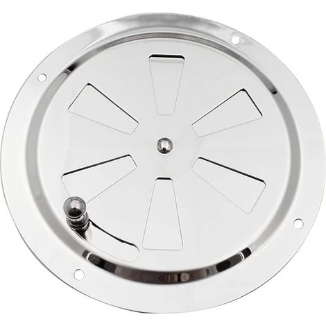 Grille de ventilation circulaire - aérations réglables en acier inoxydable, entrée et sortie d'air - (5 pouces) (1/4)