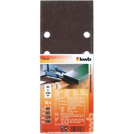 Surtido 30 tiras abrasivas perforadas 93X230mm  Tipo B KWB (1/4)