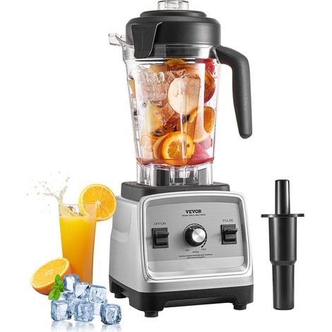VEVOR Mixeur Professionnel avec Capacite de 2,5 L 1600 W, Blender Electrique avec Moteur Puissant, Melangeur Multifonctionnel, pour Boissons Glacees, Milk-shakes, Smoothies, Glace Pilee, Cuisine