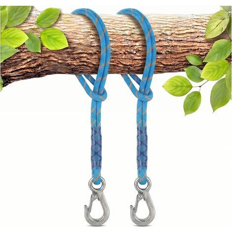 Lot de 2 sangles pour balançoire, sangles pour hamac ultra-résistantes de 3 pieds avec mousquetons en acier inoxydable (1/5)