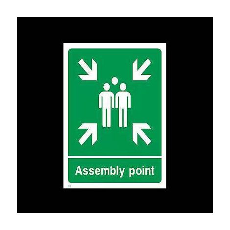 Panneau Point de Rassemblement Extérieur et Intérieur 20x30cm Panneau de Sécurité en Aluminium Imperméable et Pré percé pour une installation facile