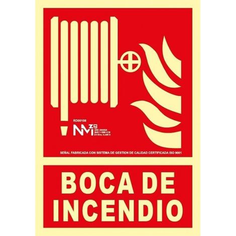 normaluz señal luminiscente boca de incendio 21x30 rd00108