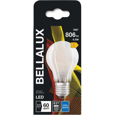 Ampoule LED dépolie standard E27, 6.5W, blanc froid. (1/2)