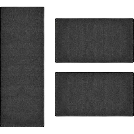 Bettumrandung Dynasty Anthrazit 1 Läufer 67 x 330 cm + 2 Brücken 67 x 130 cm