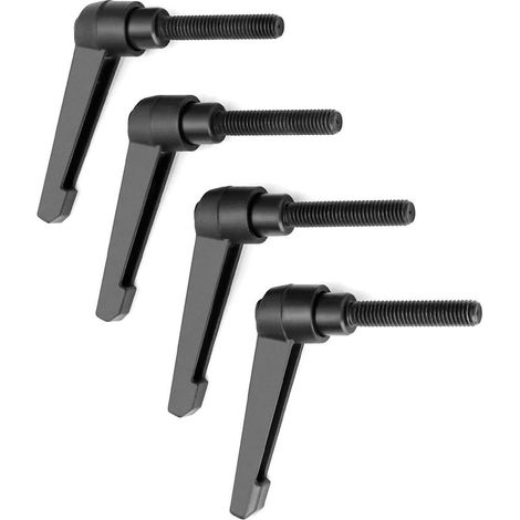 4 Pcs Levier de Serrage en Alliage M8 Filetage Mâle Poignées Réglables de Machine Noir (M840mm) (1/4)