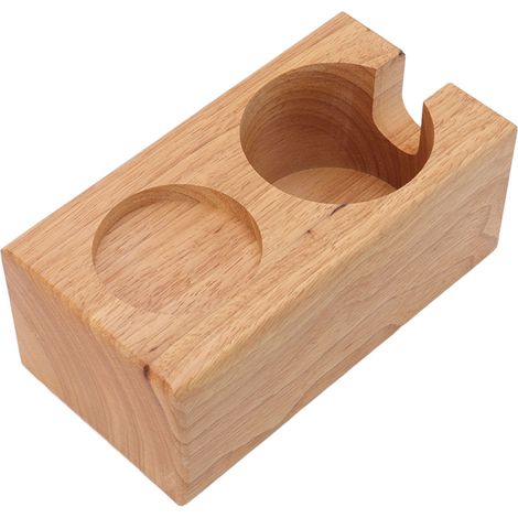 Support pour tasseur à café en hêtre, distributeur et rangement, accessoires de bar à café pour tasseur de 58 mm, coloris bois. (1/5)
