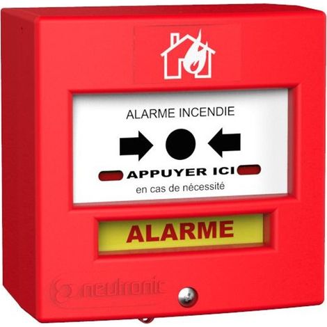 Neutronic – Déclencheur manuel radio pour alarme – Autonomie 2 ans en veille – Portée 400m – Installation intérieure – 4 zones d'alarme