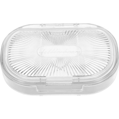 CCYKXA Leichter, tragbarer Pillenorganizer mit sechs Fächern, weiße, transparente PC-Box, schlichtes und elegantes Design, großes Fassungsvermögen, kompakte Größe (1/5)