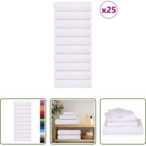 Baumwollhandtücher - Duschtücher FROGN 25 Stk. Weiß 70x140 cm 360 g/m² (1/5)