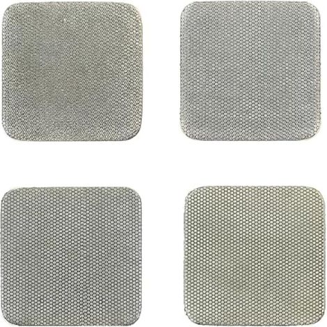 Lot de 4 tampons de polissage à main diamantés - Grains 60/100/200/400 - 65 mm x 65 mm - Type fin - Support en éponge flexible - Convient pour la coupe, le meulage, les coins étroits et les