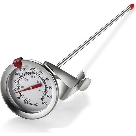 Sofort ablesbares Bratthermometer, Drehknopfthermometer, 30 cm langer Edelstahlstiel (1/3)