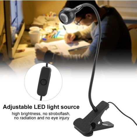 Lampe LED USB à pince flexible et col de cygne pour étudier, lire, lampe de bureau, lampe à pince flexible, veilleuse, lampe cadeau élégante (1/5)