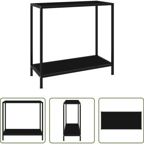 Beistelltisch -  Konsolentisch Schwarz 80x35x75 cm Hartglas