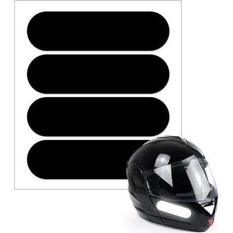 Pegatinas reflectantes，Paquete de 10 (4 pegatinas por hoja)，Cinta reflectante para cascos de moto，Dimensiones: 8,5 cm x 9,2 cm (1/5)