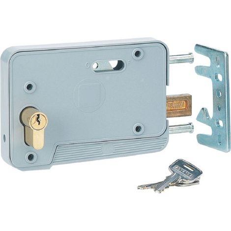 Tirard – Serrure réversible pour porte de garage – Adaptable sur portes en bois ou PVC – Condamnation intérieure par bouton – Longueur cylindre 20 à 32 mm