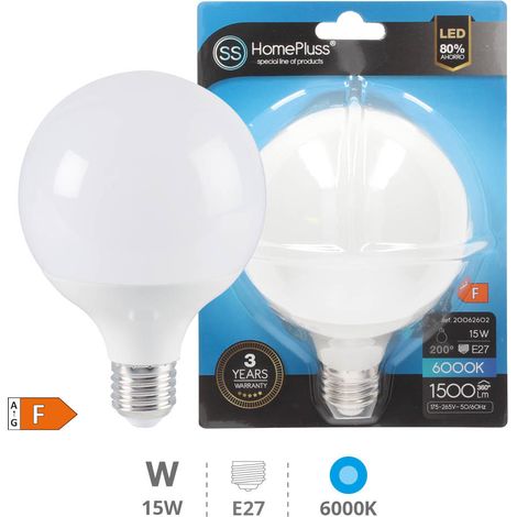 LED E27 GLOBE - 14W BLANC FROID - DIAMETRE 95