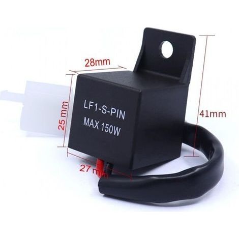 12V 2-Pin LED-Blinkerrelais für Motorräder, vorverdrahtetes LED-Blinkerrelais, wasserdicht für Autos und Motorräder, LF1-S-PIN 150W Blinkerrelais mit Geschwindigkeitsregelung (1/4)