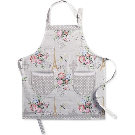 Tablier coton, 1 pièce, tour de cou réglable, avec poche centrale et longs liens pour femmes, hommes et chefs (1/4)
