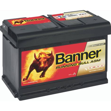 Batterie de voiture AGM 12V 70Ah 720A – 57001 – Pour démarrage et décharge lente – Dimensions 278x175x190mm – Banner