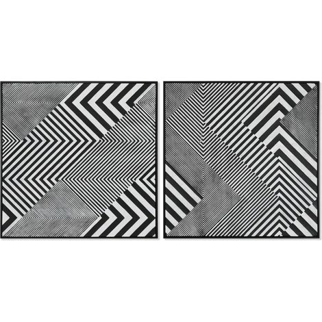 Gemälde - HOME ESPRIT - Modern abstrakt - 100 x 100 cm - Mehrfarbig - 2 Einheiten