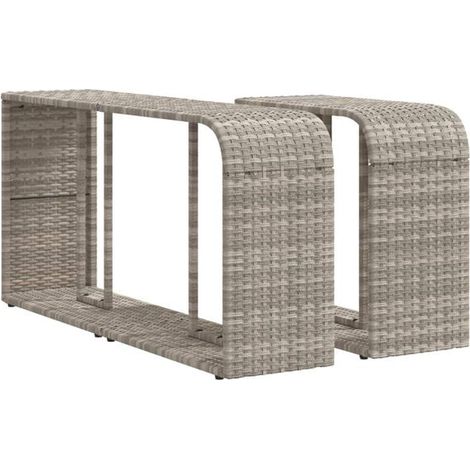 2 étagères de rangement en résine tissée gris clair (1/5)