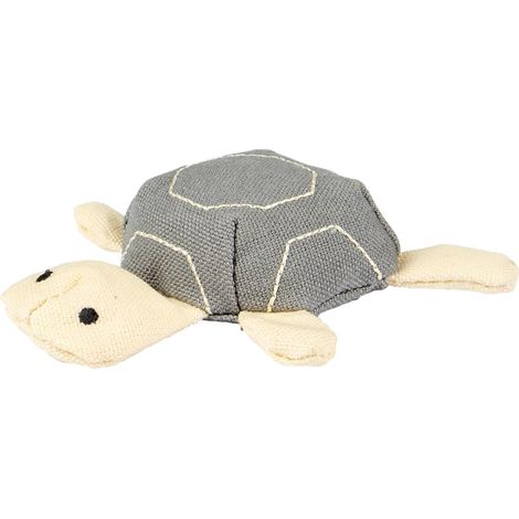 Tortue Natural fun. 11 x 3  cm. gris beige. gamme green. jouet pour chat. - Flamingo