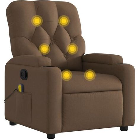 fauteuil de massage inclinable en tissu marron (1/5)
