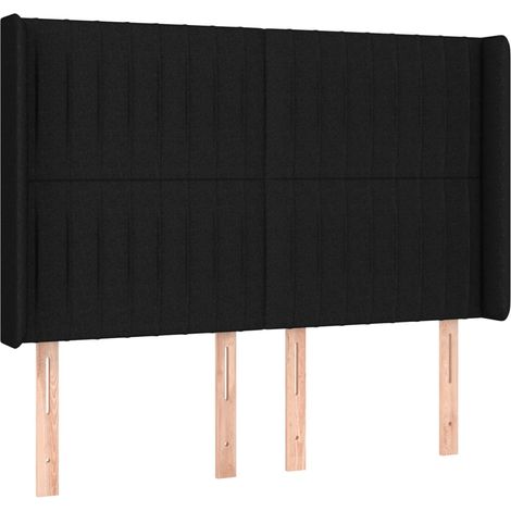 Maison Exclusive - Testiera ad Orecchio Nera 147x16x118/128 cm in Tessuto