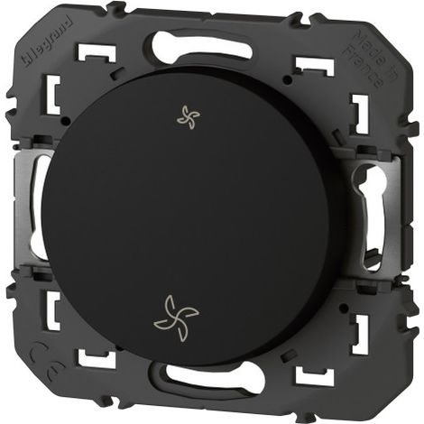 Legrand – Commande VMC Dooxie noir – Pilotage manuel – Vitesse réglable lente/rapide – Connexion rapide sans outil – Pour salle de bain et cuisine (1/5)