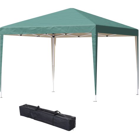 Tonnelle de jardin extérieur 3x3m Tonnelle pliante Pop up Tente Pliable Barnum de Jardin Pliant Anti-UV + Sac de Transport Acier Oxford vert