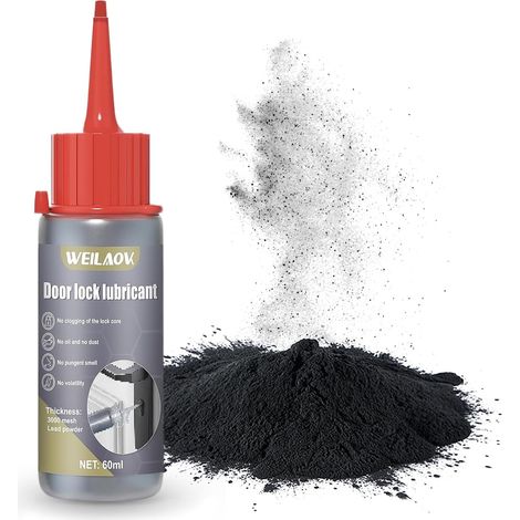 Graphite en Poudre, Graphite, Lubrifiant pour Serrures, Lubrifiant pour Lubrifier Serrures de Portes, Charnières de Fenêtres, Rails de Portes et Fenêtres, Etc, 60 ML (1/5)