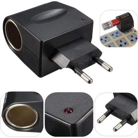 TEMPSA EU Prise Secteur AC 220V A DC 12V Voiture Allume Cigare Chargeur Adaptateur (1/4)