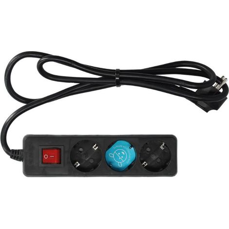 Base múltiple Serie Estándar 3T con interruptor (3x1.5mm) 3M Negro (1/2)