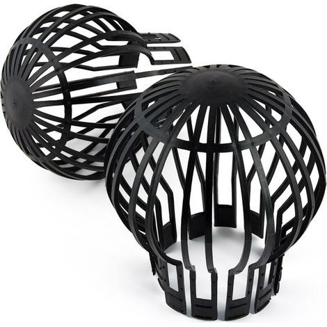 pair Lot de 2 protections de gouttière - 11 cm - Noir
