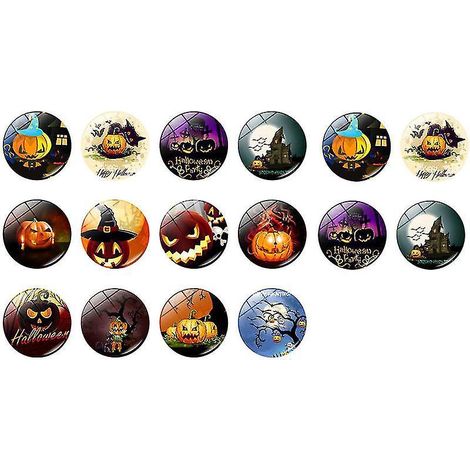 Lot de 16 aimants autocollants pour réfrigérateur, décorations d'Halloween