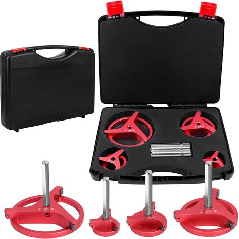 Kit d'alésoir de tuyau avec 3 inserts carrés en carbure 1-1/2 pouces 2 pouces 3 pouces 4 pouces, outils de chanfrein d'ébavurage pour PVC CPVC ABS PP PE 4 pièces (1/5)