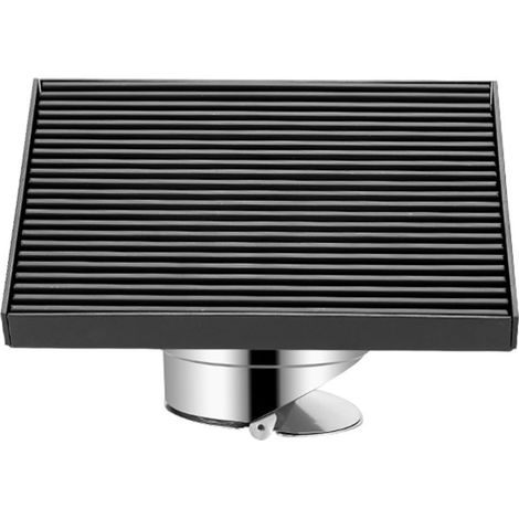 Siphon de sol carré en acier inoxydable 304 15 x 15 cm pour salle de bain, balcon, cuisine, toilettes (1/5)