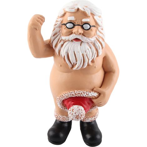 Figurines de Père Noël amusantes en résine, décorations de Noël pour la maison et le bureau. (1/5)