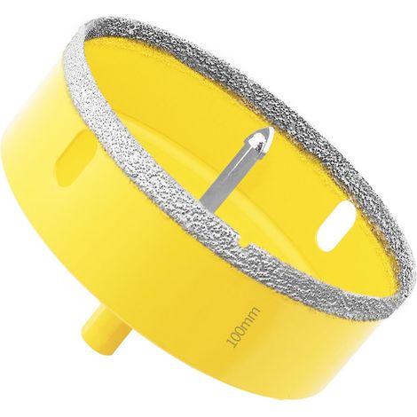 Scie Cloche Diamantée de 100mm avec Foret Guidage, Foret Trépan Diamant pour Carrelage, Porcelaine, Verre, Marbre et Céramique (1/5)