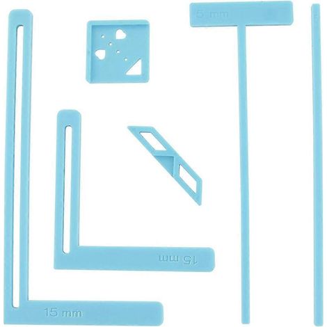 6-teiliges Set zum einfachen Binden und Scrapbooking, ideal für Anfänger. Enthält Schablonen und eine Schneidehilfe zur Gestaltung eines blauen Notizbuchs. (1/5)