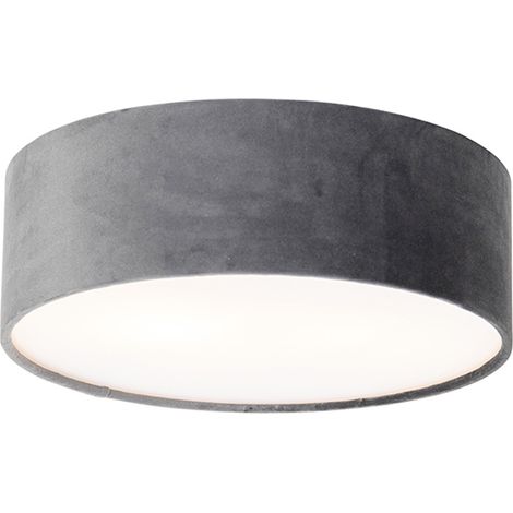 Deckenleuchte grau 30 cm mit goldener Innenseite - Drum