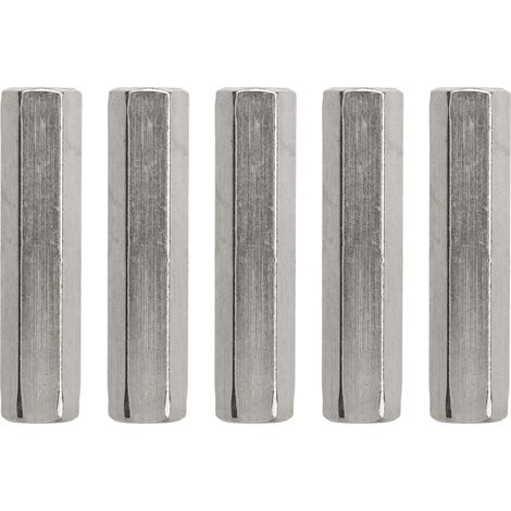 Lot de 5 écrous de rallonge hexagonaux en acier inox 304 argentés M8 robustes et pratiques pour machine industrielle (1/5)