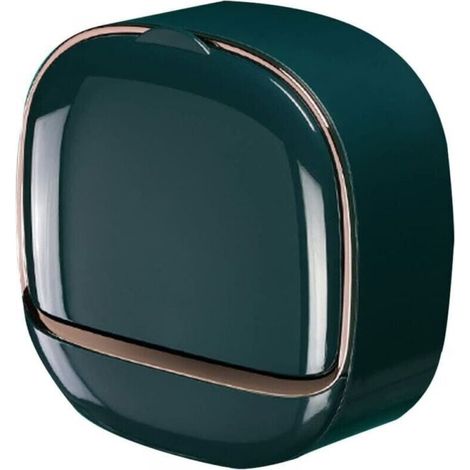 Pack of Wall Mounted Soap Dish for Bathroom, Green Shower Soap Holder with Flip Lid, Waterproof Shower Soap Holder, Suitable for Bathroom and Kitchen (1/4)