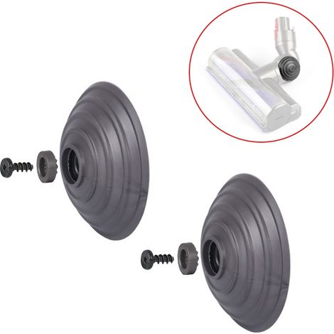 Lot de 2 roulettes compatibles avec les aspirateurs Dyson V6, V7, V8, V10, V11, V12, V15 et DC (tête de nettoyage à entraînement direct 35W et 50W) - Pièces de rechange. (1/5)
