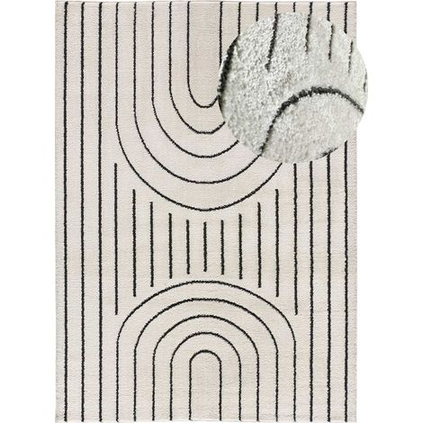 ATTICGO Tapis géométrique style scandinave BLANCHE 94 Blanc 120x170 cm (1/4)
