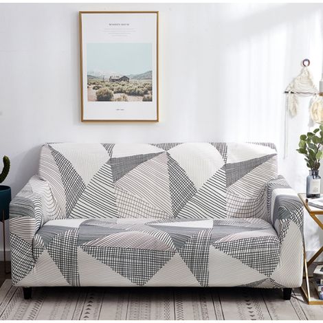 Housse de Canapé 3 Places Extensible avec Accoudoirs Élastique Antidérapante pour Protection Universelle(Coussins non compris) (1/4)